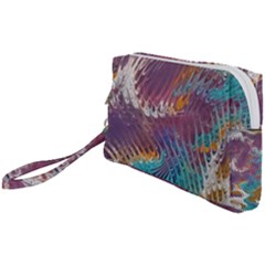 Painted Feathers Wristlet Pouch Bag (small) by kaleidomarblingart