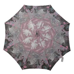 Painted Petals-marbling Hook Handle Umbrellas (medium) by kaleidomarblingart