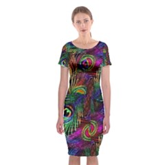 Peacockmania Classic Short Sleeve Midi Dress