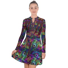 Peacockmania Long Sleeve Panel Dress