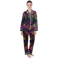 Peacockmania Satin Long Sleeve Pajamas Set by MrsTheDON