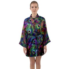 Peacockmania Long Sleeve Satin Kimono by MrsTheDON