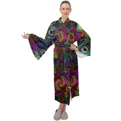 Peacockmania Maxi Velour Kimono by MrsTheDON