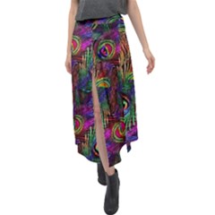 Peacockmania Velour Split Maxi Skirt by MrsTheDON