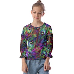 Peacockmania Kids  Cuff Sleeve Top