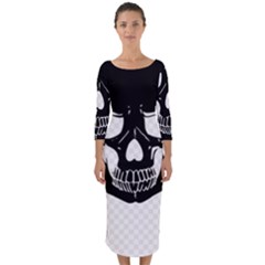 Bad 2 The Bone Quarter Sleeve Midi Bodycon Dress