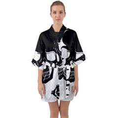 Bad 2 The Bone Half Sleeve Satin Kimono  by MrsTheDON