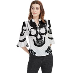 Bad 2 The Bone Loose Horn Sleeve Chiffon Blouse