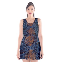 Fractal Galaxy Scoop Neck Skater Dress by MRNStudios