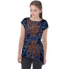 Fractal Galaxy Cap Sleeve High Low Top by MRNStudios