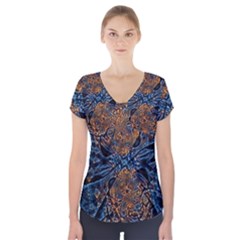 Fractal Galaxy Short Sleeve Front Detail Top by MRNStudios