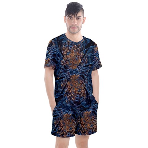 Fractal Galaxy Men s Mesh Tee And Shorts Set by MRNStudios