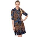 Fractal Galaxy Long Sleeve Mini Shirt Dress View1