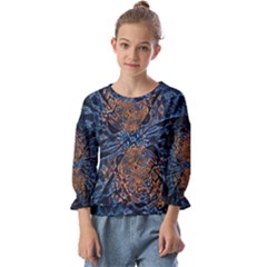 Fractal Galaxy Kids  Cuff Sleeve Top