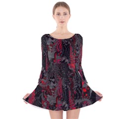 Gates Of Hell Long Sleeve Velvet Skater Dress by MRNStudios