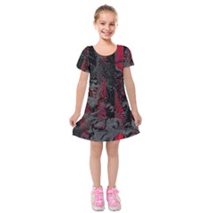 Gates Of Hell Kids  Short Sleeve Velvet Dress by MRNStudios