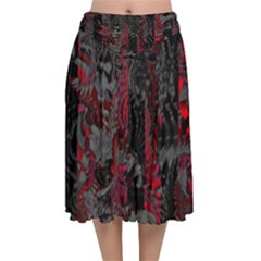 Gates Of Hell Velvet Flared Midi Skirt by MRNStudios