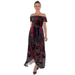 Gates Of Hell Off Shoulder Open Front Chiffon Dress by MRNStudios