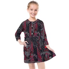 Gates Of Hell Kids  Quarter Sleeve Shirt Dress by MRNStudios