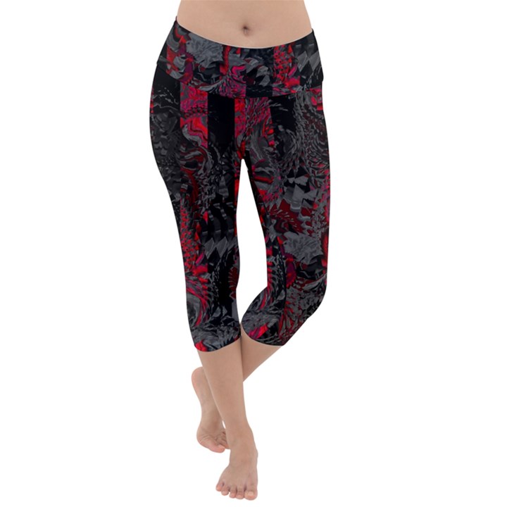 Gates Of Hell Lightweight Velour Capri Yoga Leggings