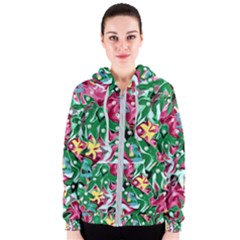 Floral-diamonte Women s Zipper Hoodie