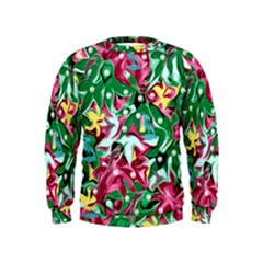 Floral-diamonte Kids  Sweatshirt