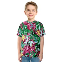 Floral-diamonte Kids  Sport Mesh Tee