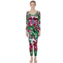 Floral-diamonte Long Sleeve Catsuit View1