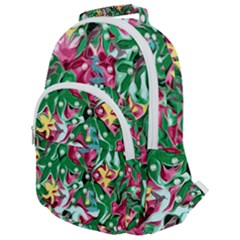 Floral-diamonte Rounded Multi Pocket Backpack