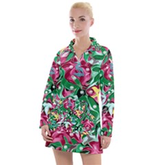 Floral-diamonte Women s Long Sleeve Casual Dress