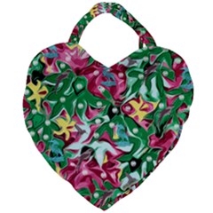 Floral-diamonte Giant Heart Shaped Tote