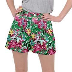 Floral-diamonte Ripstop Shorts