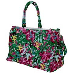 Floral-diamonte Duffel Travel Bag