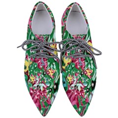 Floral-diamonte Pointed Oxford Shoes