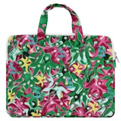 Floral-diamonte MacBook Pro Double Pocket Laptop Bag (Large)