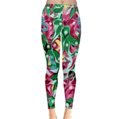 Floral-diamonte Inside Out Leggings by PollyParadise