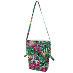 Floral-diamonte Folding Shoulder Bag