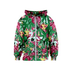 Floral-abstract Kids  Zipper Hoodie