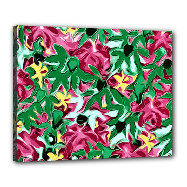 Floral-Abstract Canvas 20  x 16  (Stretched)