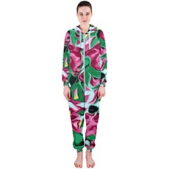 Floral-abstract Hooded Jumpsuit (ladies) 