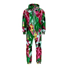 Floral-abstract Hooded Jumpsuit (kids)