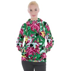 Floral-abstract Women s Hooded Pullover