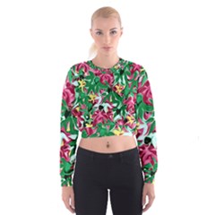 Floral-abstract Cropped Sweatshirt