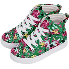 Floral-abstract Kids  Hi-top Skate Sneakers by PollyParadise