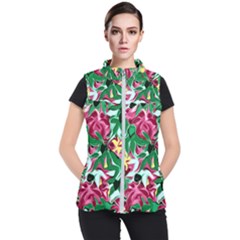 Floral-abstract Women s Puffer Vest