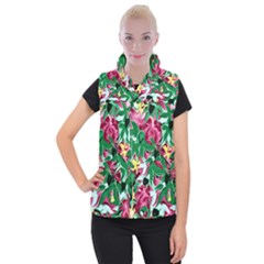 Floral-abstract Women s Button Up Vest