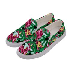 Floral-abstract Women s Canvas Slip Ons by PollyParadise