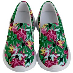 Floral-abstract Kids Lightweight Slip Ons by PollyParadise