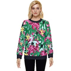 Floral-abstract Two Sleeve Tee With Pocket