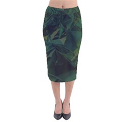 Sea Green Velvet Midi Pencil Skirt by LW323